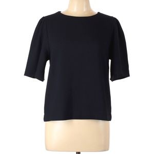 NWT Le Lis navy top with puff sleeves size large